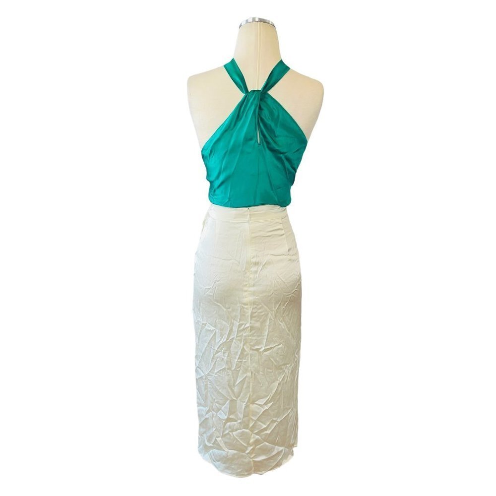 Amanda Uprichard Fabi Midi Satin Skirt in Cream XSmall - Picture 5 of 9